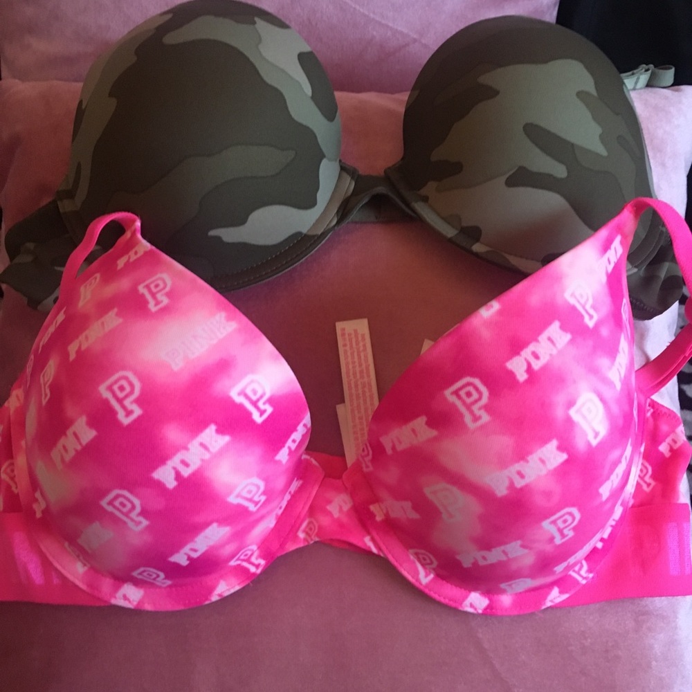 2 Victoria Secret Pink bras size 36B